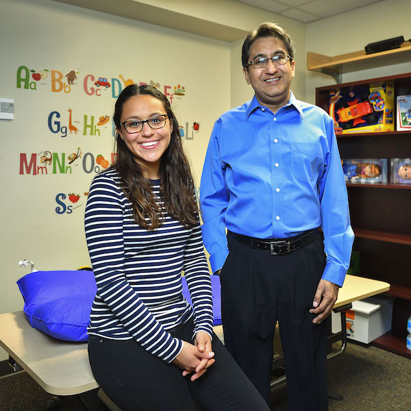 Manish Vaidya, associate professor in the University of North Texas Department of Behavior Analysis, and graduate student Maria Otero are using a motion monitoring computer program to teach young children to stay mostly motionless during radiation treatments for cancer. They are currently testing the technology on healthy children.